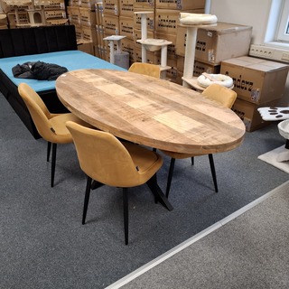 Ovale eetkamertafel met 4x stoel