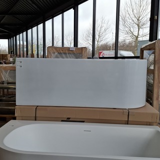Halfvrijstaand ligbad , Glans wit