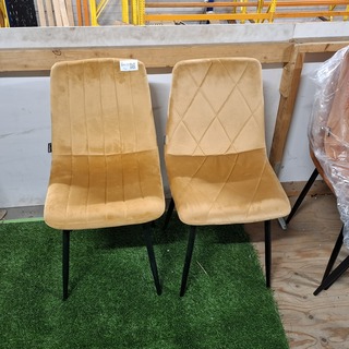 2x Eetkamerstoel, velvet Geel