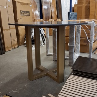 3x Ronde eetkamertafel met marmerenblad Zwart