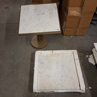 3x Marmeren blad, vierkant