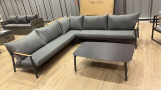 5x Loungeset Paco, Tremezzo, grijs/zwart