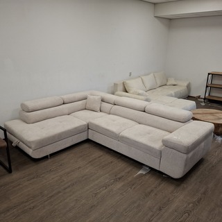 Hoek-/slaapbank met opbergfuntie Beige