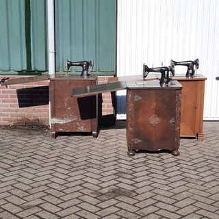 3x Nostalgische naaimachine Singer en Paff