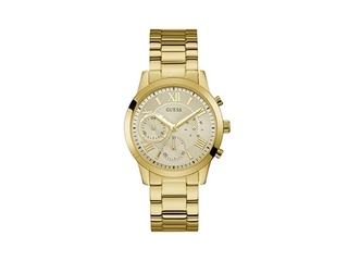 Guess Womens Multi Dial Horloge zonnemet roestvrij stalen band Goud Ar