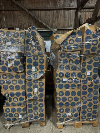 Ca. 36x Plantmanden, Mica Decorations, set van 3, donkergroen/wit