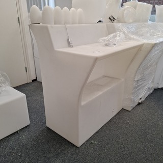 3-delige bar met LED verlichting Wit