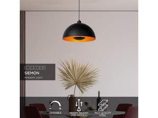 Lucide Siemens Pendant Lights Diameter 40 cm 1 x E27 Black