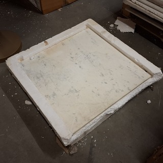 3x Marmeren blad, vierkant