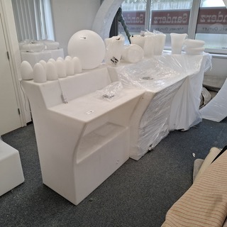 3-delige bar met LED verlichting Wit