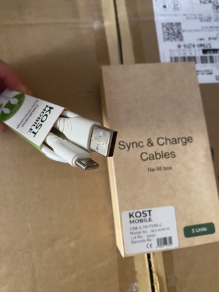 Ca. 700x Laadkabel, Kost Mobile, USB-A naar USB-C