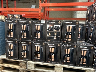 34x Koffiezetapparaat met thermoskan Bestron, Copper Collection ACM100
