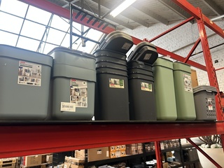 12x Opbergbakken, afvalbakken, wasmanden Curver