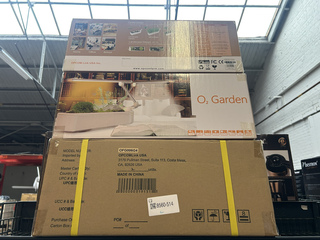 4x Tafelplantentuin met leeslampje en zuurstofcirculatiesysteem OPCOM,