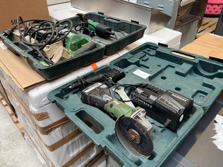 3x Hitachi bouwgereedschap in koffers met toebehoren Hitachi