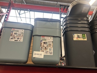 12x Opbergbakken, afvalbakken, wasmanden Curver