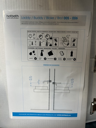 Inbouw wastafelkraan Hotbath