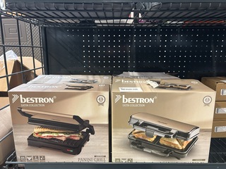 6x Contact-/paninigrill, tostiapparaat Bestron, Satin collection