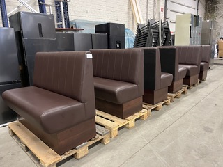 6x Horeca bank 120x57x47 cm, bruin