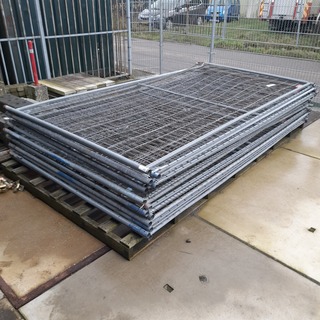 Ca. 14x Bouwhek met klem, 200 x 350 cm