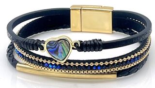 Ca. 10x Lederen Armband Corazon, Azul