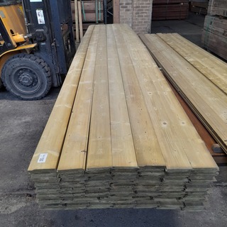 Ca. 98x Vuren geïmpregneerde rabatdelen, 1,8 x 14 x 510 cm