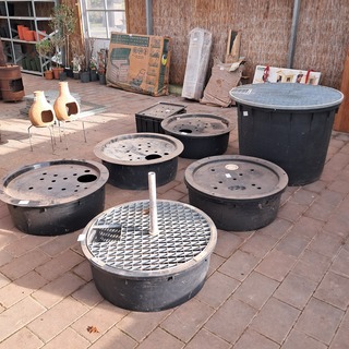 7x Kunststof waterbak, O.a. Ubbink