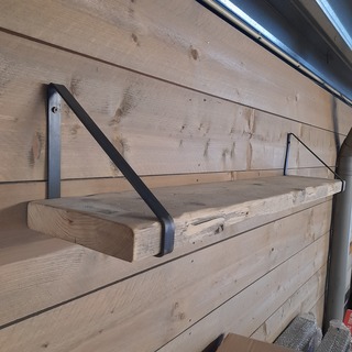 Wandplank met stalen dragers, Afmeting plank ca. 20×115 cm