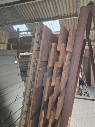 5x Schuttingpaneel, O.a. Hillhout