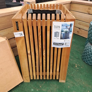 3x Houten bloembak, Hillhout, Carp Garrant