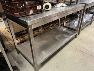 Rvs werktafel 150x70x89 cm