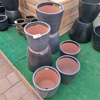 7x Stenen bloempot, TS Collection