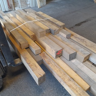 Ca. 22x Eiken balken divers, Lengte 80-360 cm