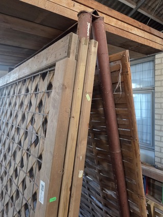 6x Schuttingpaneel, O.a. Hillhout