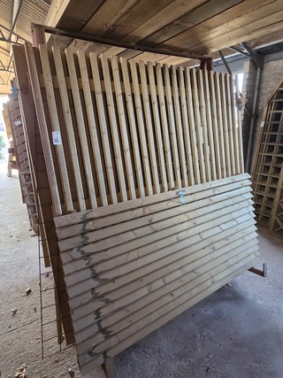 5x Schuttingpaneel, O.a. Hillhout