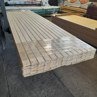 Ca. 143x Vuren saunaschrootjes, 1,6 x 9,5 x 420 cm