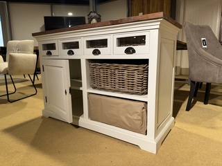 Dressoir, wit + bruin