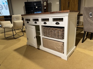 Dressoir, wit + bruin