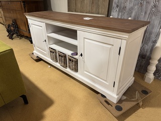 Dressoir, wit + bruin