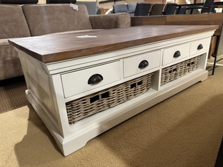 Salontafel, bruin + wit