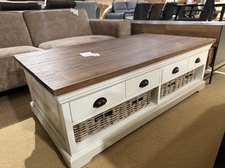 Salontafel, bruin + wit