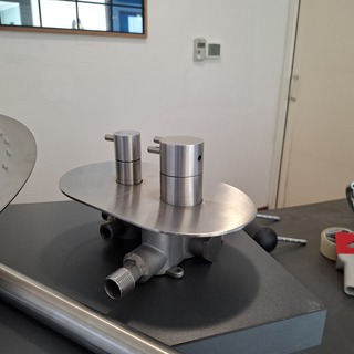 Regendoucheset inbouw, rvs geborsteld