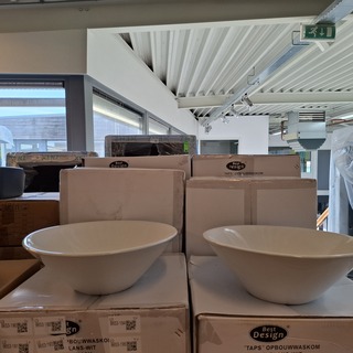 4x Waskom Best Design, Taps, glans wit