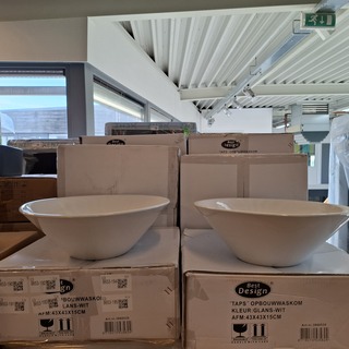 8x Waskom Best Design, Taps, glans wit