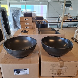 2x Waskom Best Design, Ancona, mat zwart