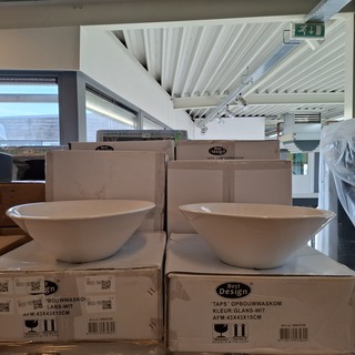 2x Waskom Best Design, Taps, glans wit