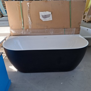 Half-vrijstaand ligbad (2 x ronde hoek) SANILUX, MOON, moon/black