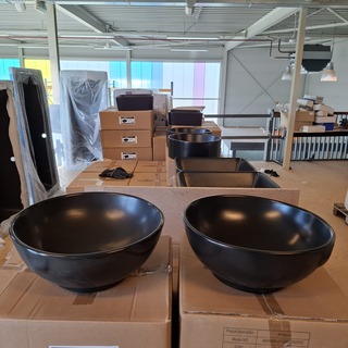 4x Waskom Best Design, Ancona, mat zwart