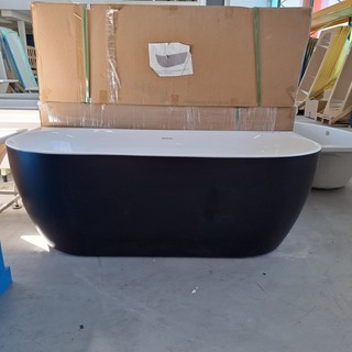 Half-vrijstaand ligbad (2 x ronde hoek) SANILUX, MOON, moon/black