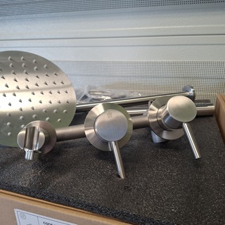 Regendoucheset inbouw, rvs geborsteld